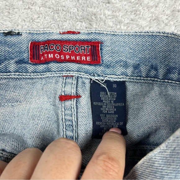 Paco Men's 30 Distressed Carpenter Jean Shorts Denim‎ Hip Hop Baggy Y2K Vintage - Picture 13 of 16